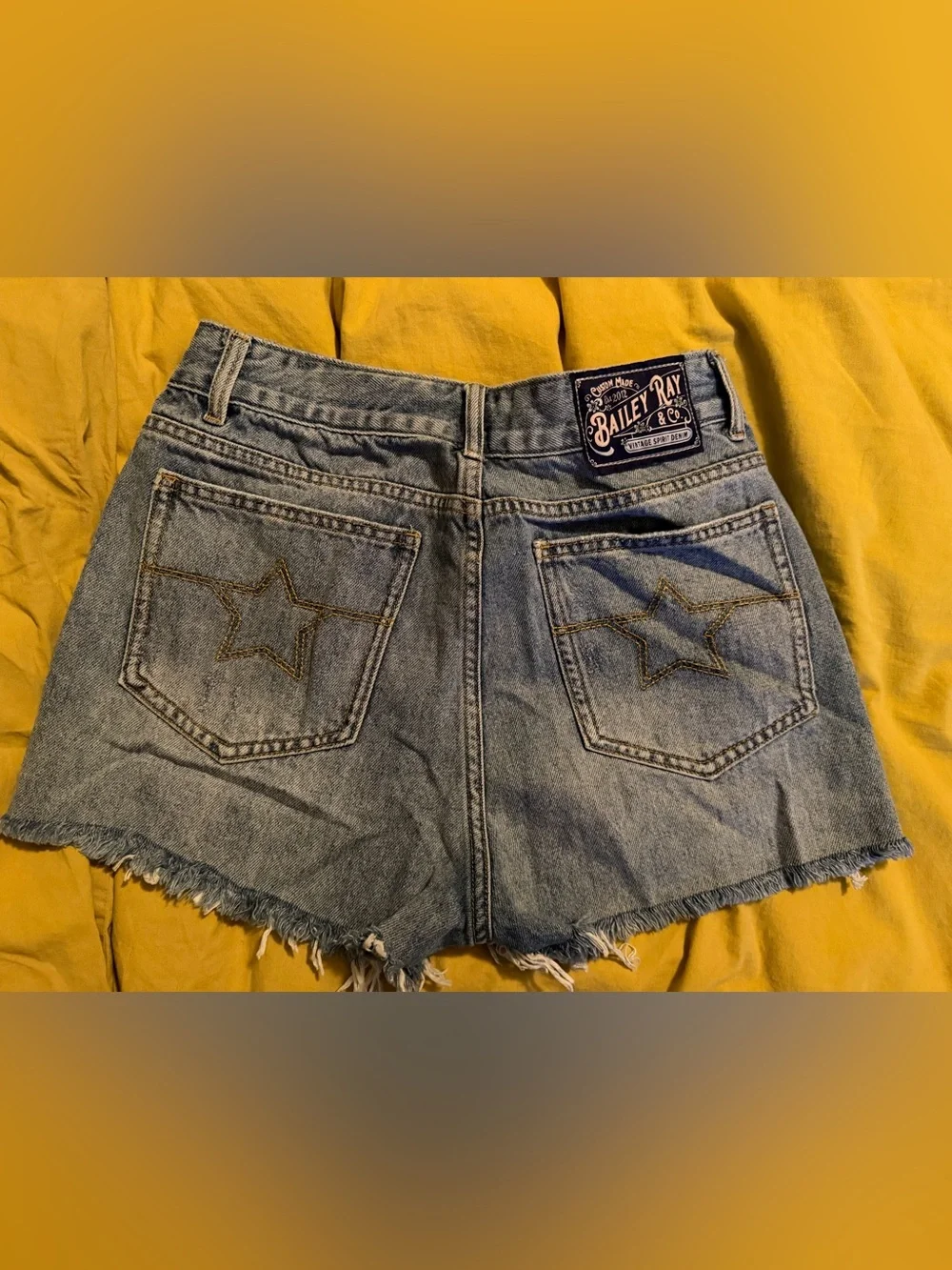 **NWT** Bailey Ray & Co- High-Waist Distressed Denim Shorts - Light Blue